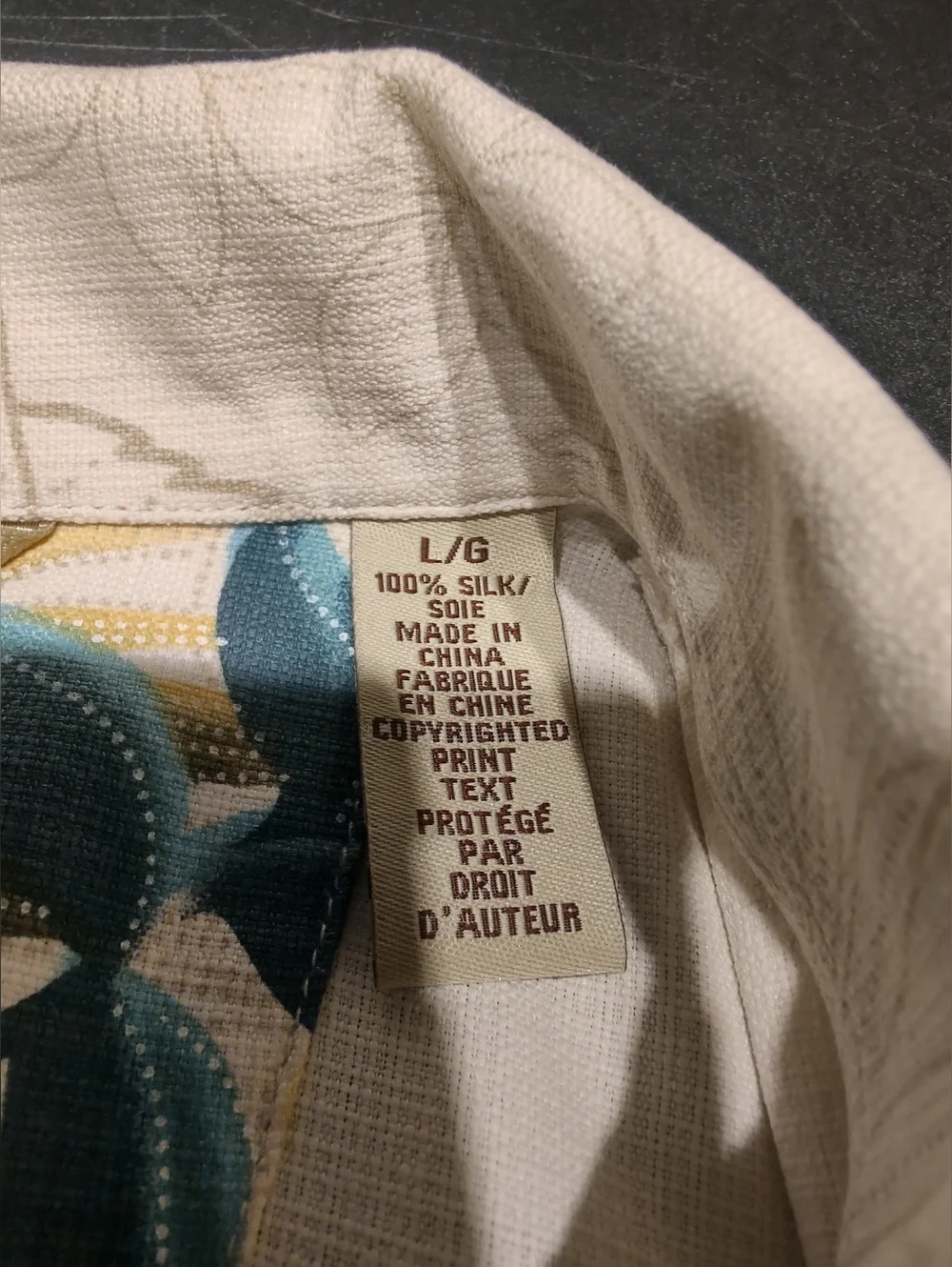 Tommy Bahama - Silk Floral Vacation Shirt - Men's Large - Cream - Picture 6 of 6